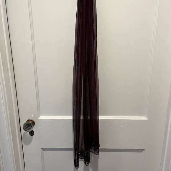 Formal Beaded Evening Gorgeous Wine color Full Lenght Gown - Picture 10 of 14